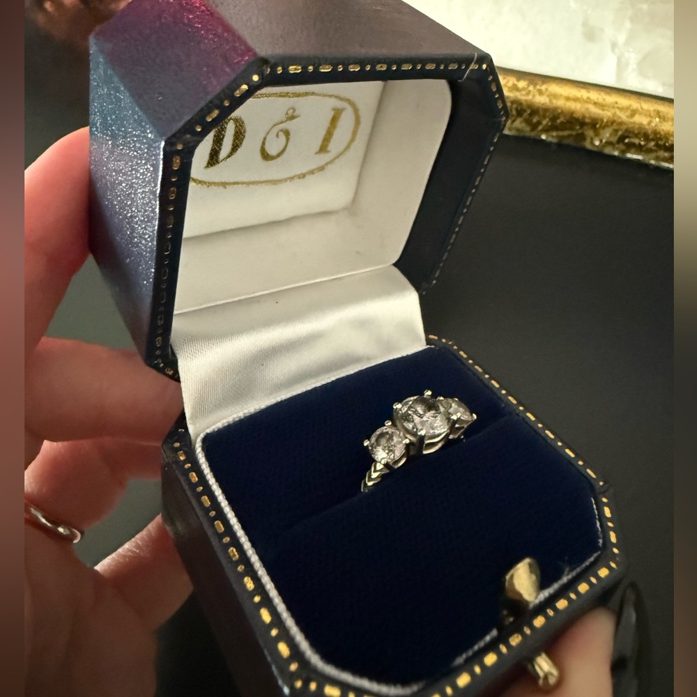 Digby and Iona 14K white gold Salt and Pepper Diamond Ring size 4 - Picture 10 of 12